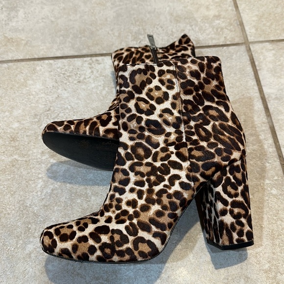 Charles David Shoes - Charles David Studio Leopard Calf Hair Heeled Ankle Boots 9